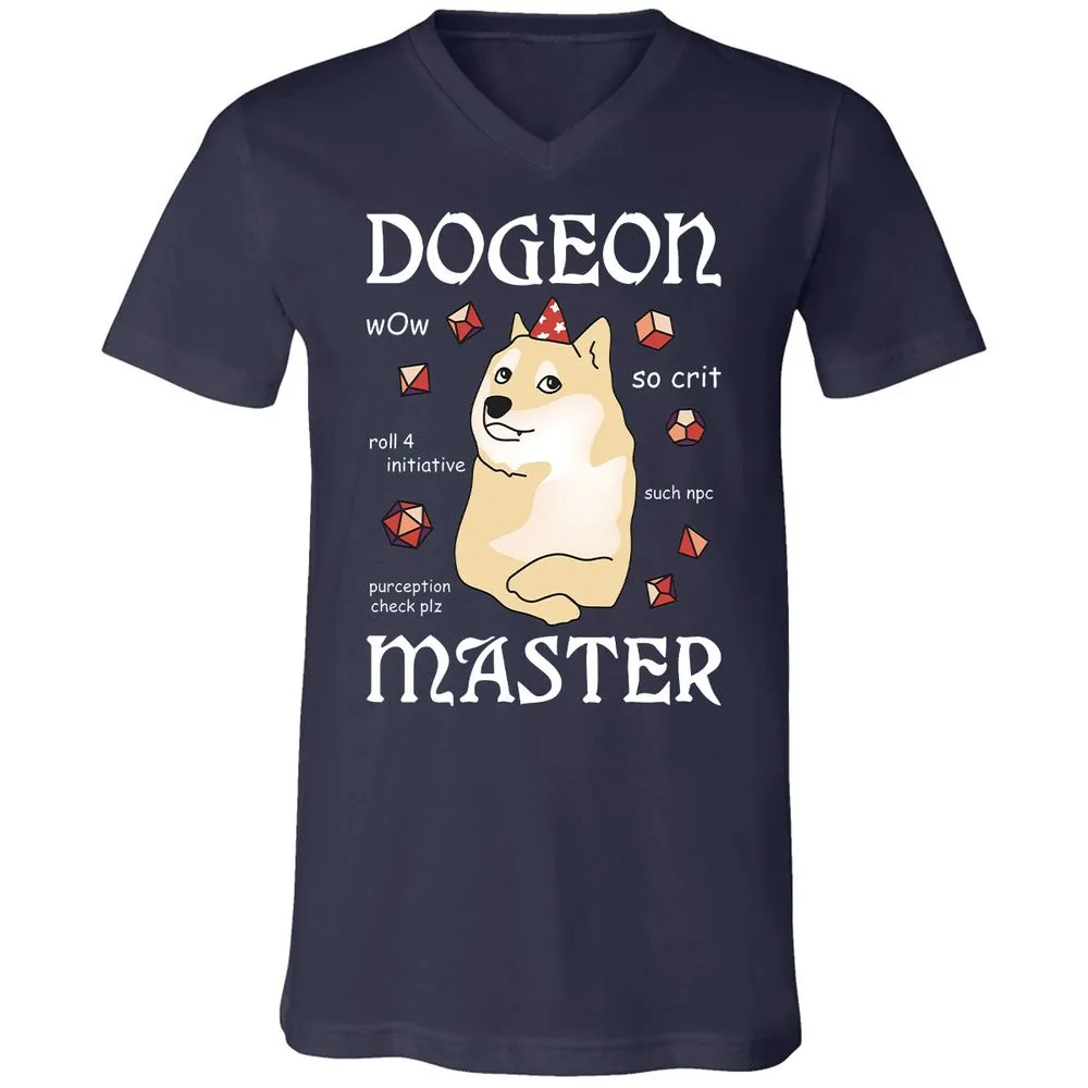 Dogeon Master Unisex V-Neck T-Shirt - Navy - 2