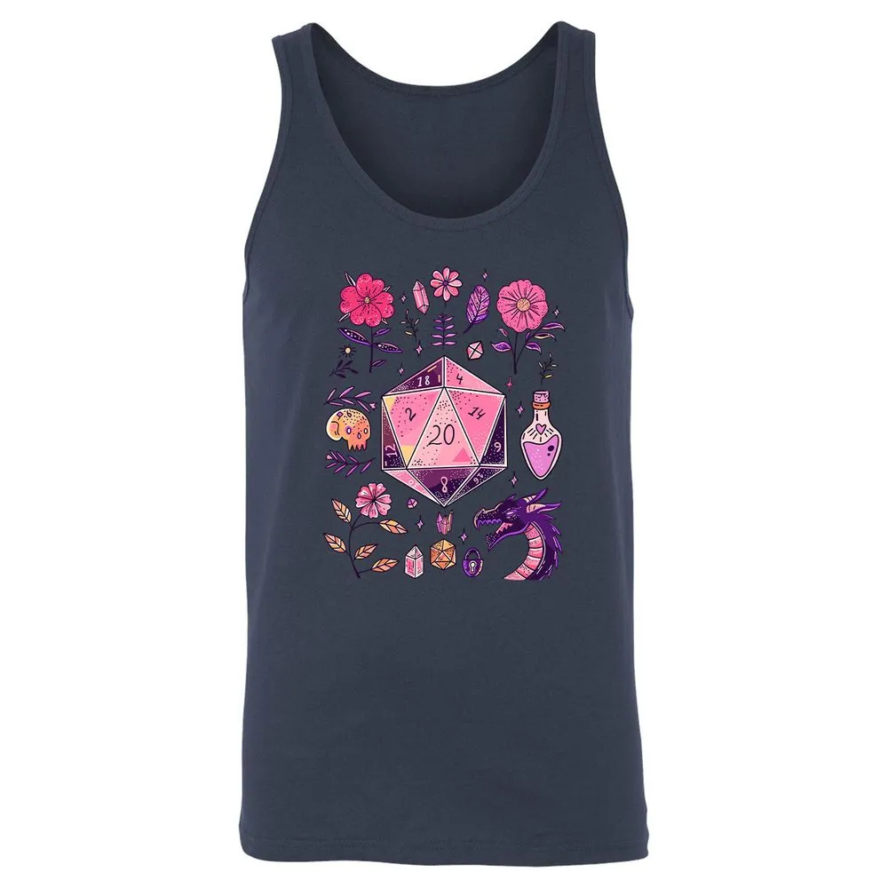 Mystic D20 Floral Dice Art - Navy - 8