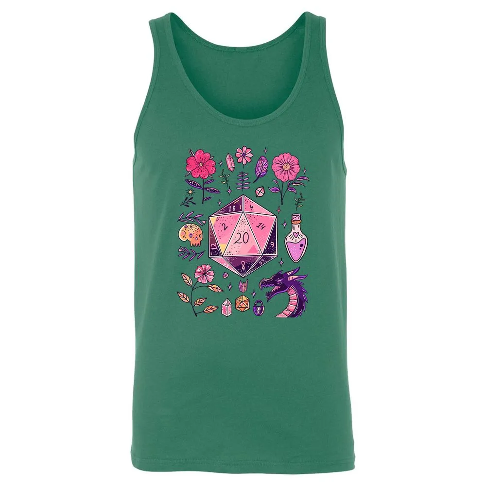Mystic D20 Floral Dice Art - Kelly - 9