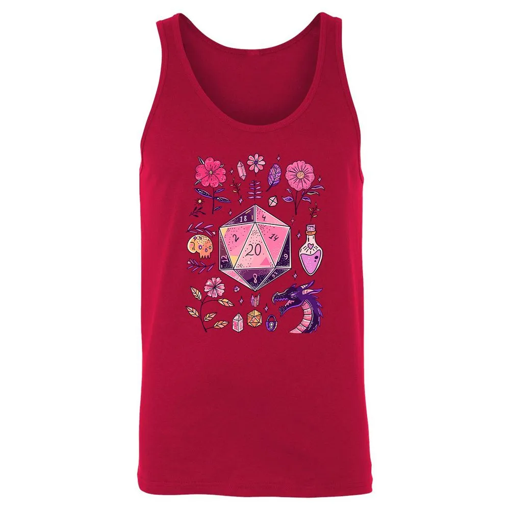 Mystic D20 Floral Dice Art - Red - 11