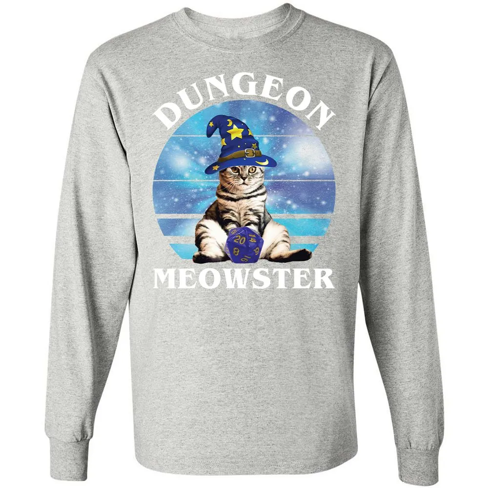Dungeon Meowster Vintage Long Sleeve T-Shirt - Ash - 7