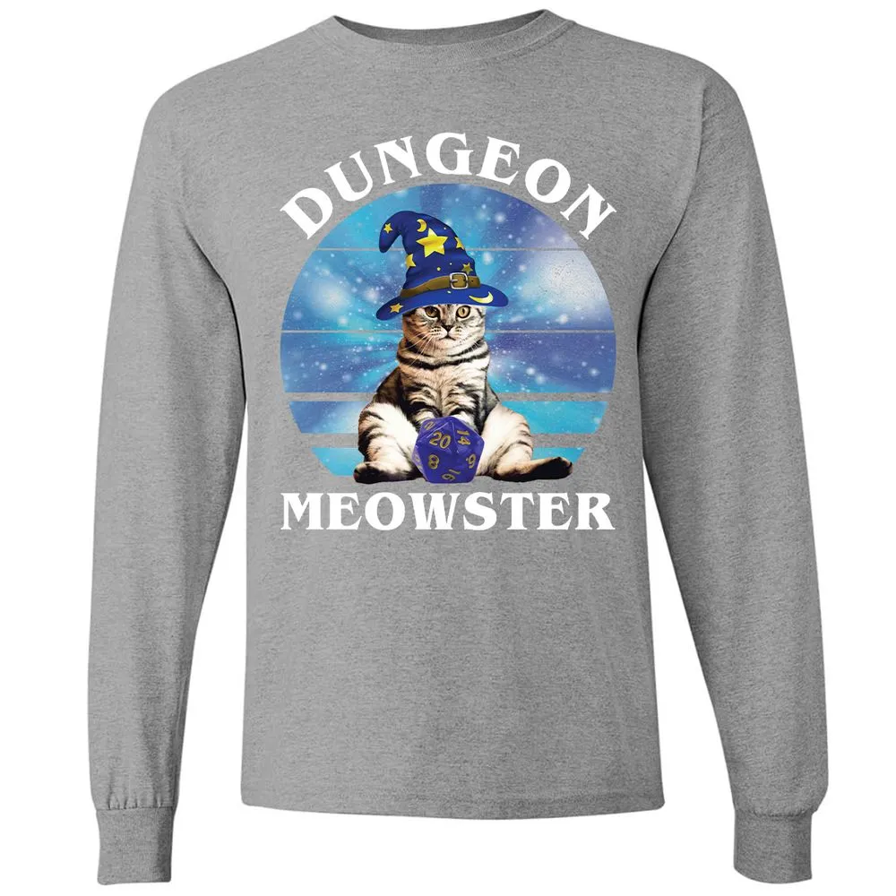 Dungeon Meowster Vintage Long Sleeve T-Shirt - Graphite Heather - 6