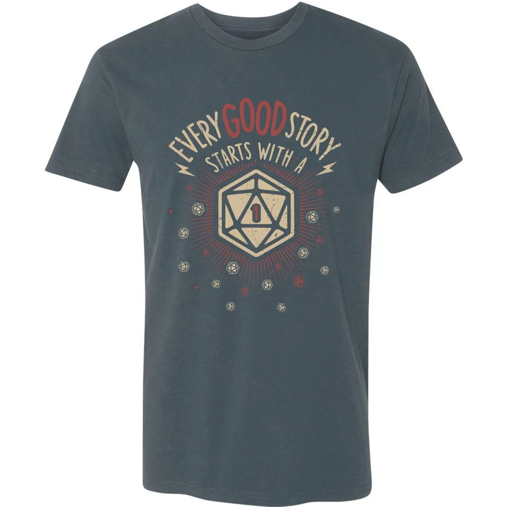 Good Story Starts With A 1 Premium Unisex T-Shirt - Indigo - 15