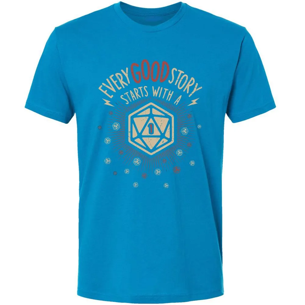 Good Story Starts With A 1 Premium Unisex T-Shirt - Turquoise - 16
