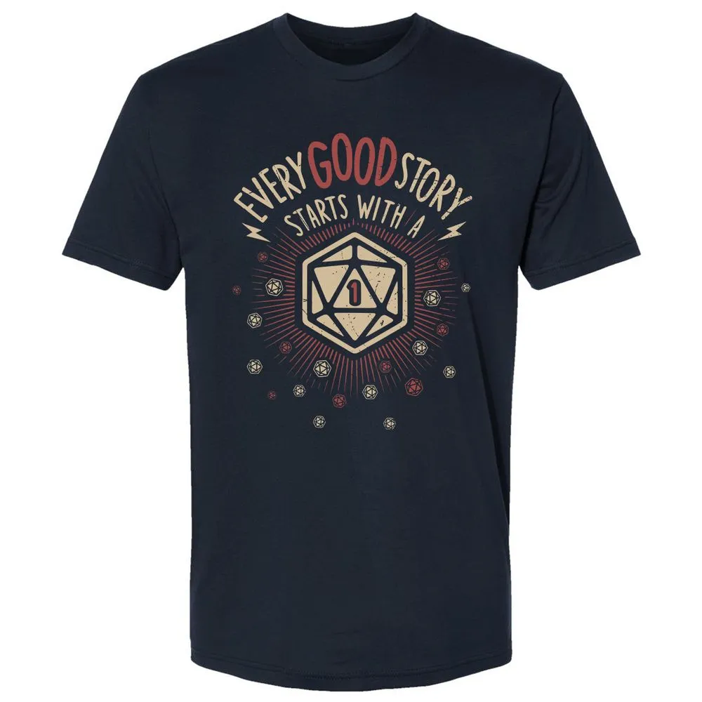 Good Story Starts With A 1 Premium Unisex T-Shirt - Midnight Navy - 2