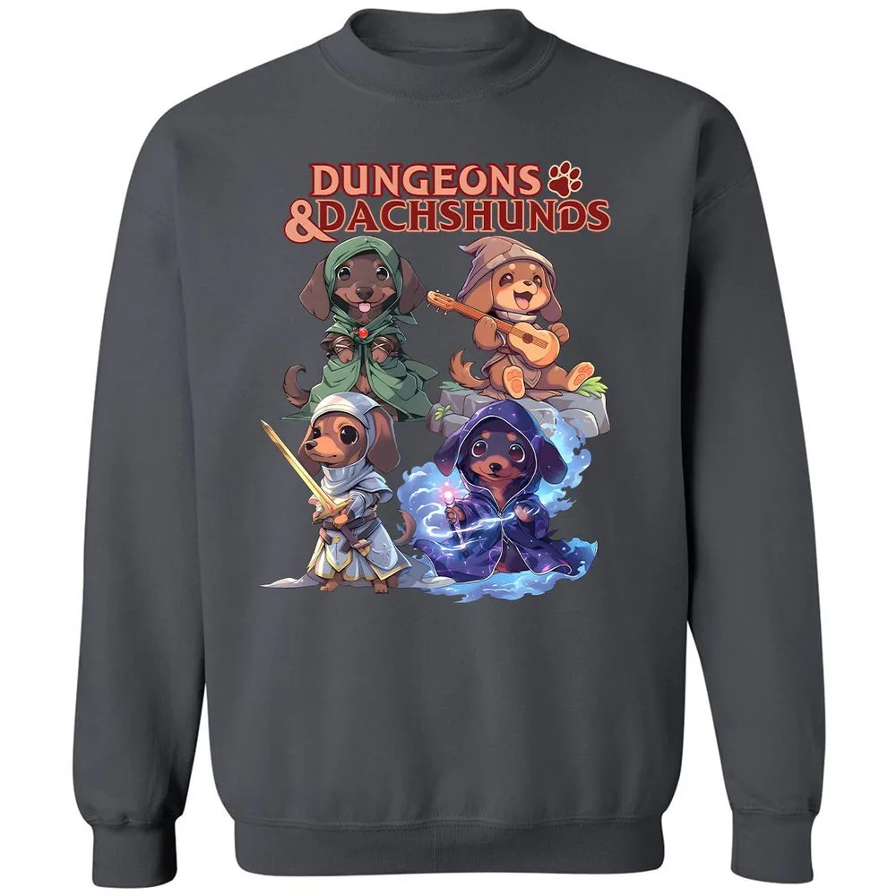 Dungeons & Dachshunds Classic Unisex Sweatshirt - Charcoal - 7