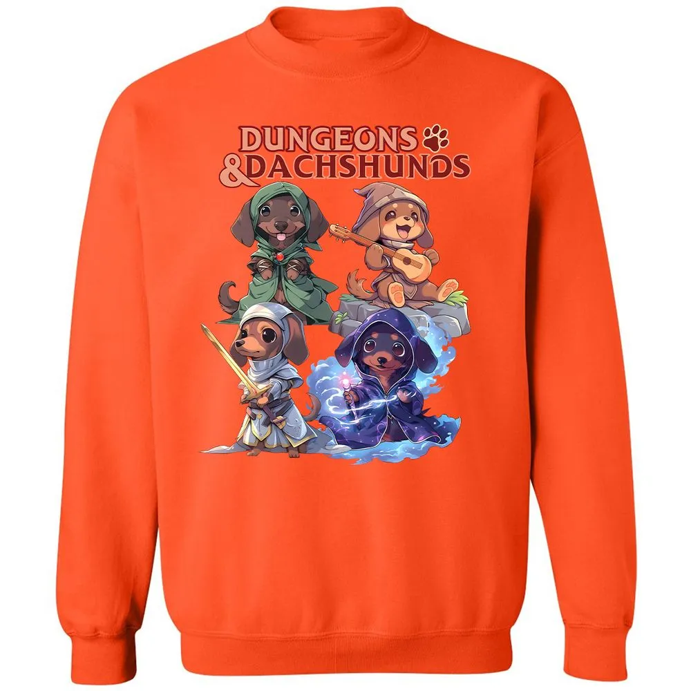 Dungeons & Dachshunds Classic Unisex Sweatshirt - Orange - 10