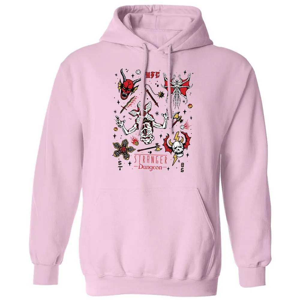 STRANGER DUNGEON Classic Unisex Hoodie - Light Pink - 3