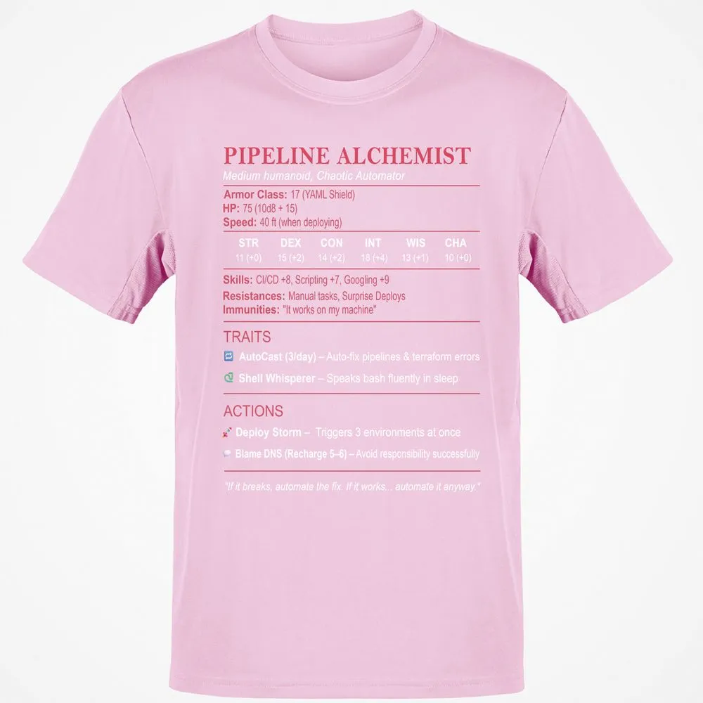 DEVOPS Stats (Pipeline Alchemist) Classic Unisex T-Shirt - Light Pink - 5