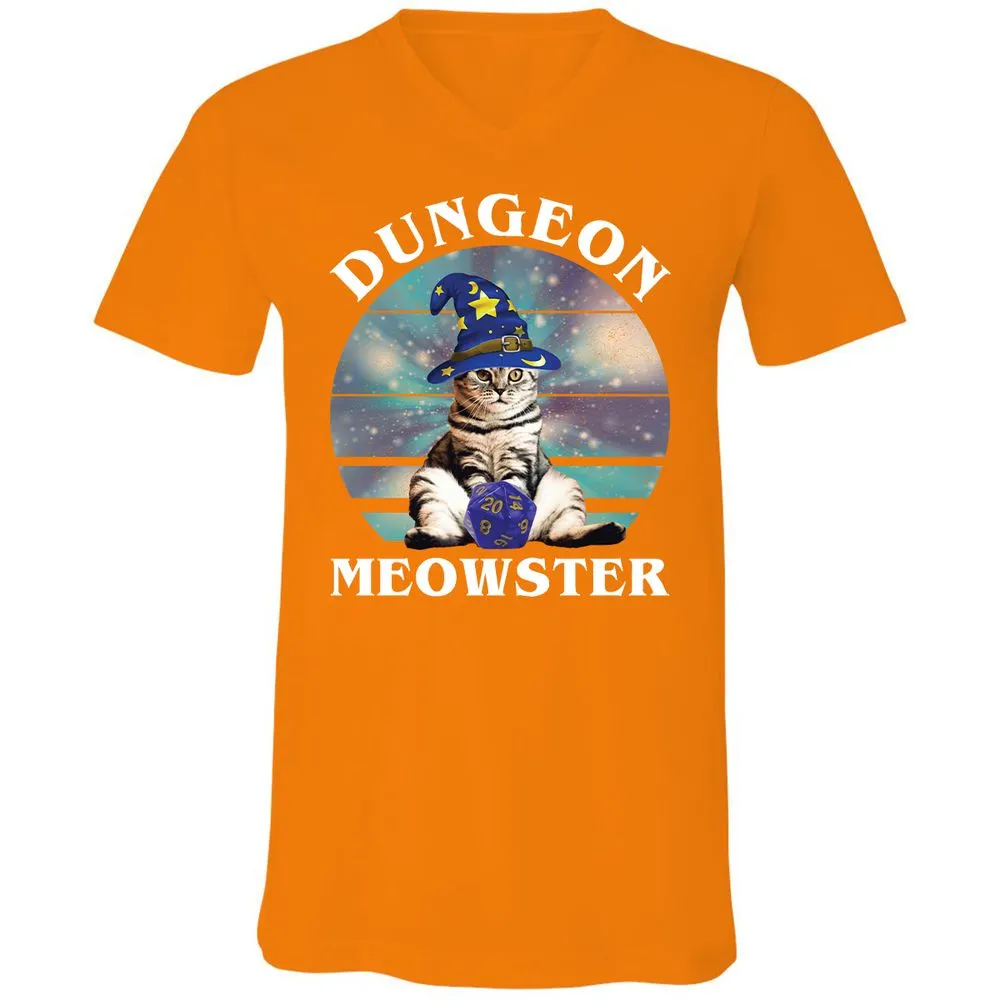 Dungeon Meowster Vintage Unisex V-Neck T-Shirt - Orange - 11