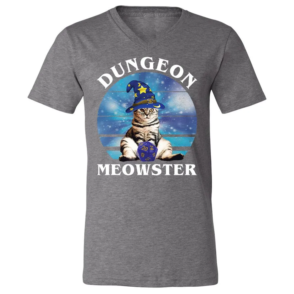 Dungeon Meowster Vintage Unisex V-Neck T-Shirt - Deep Heather - 13