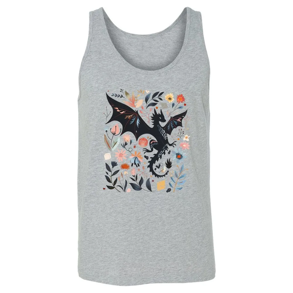 Floral DnD Dragon - Athletic Heather - 4
