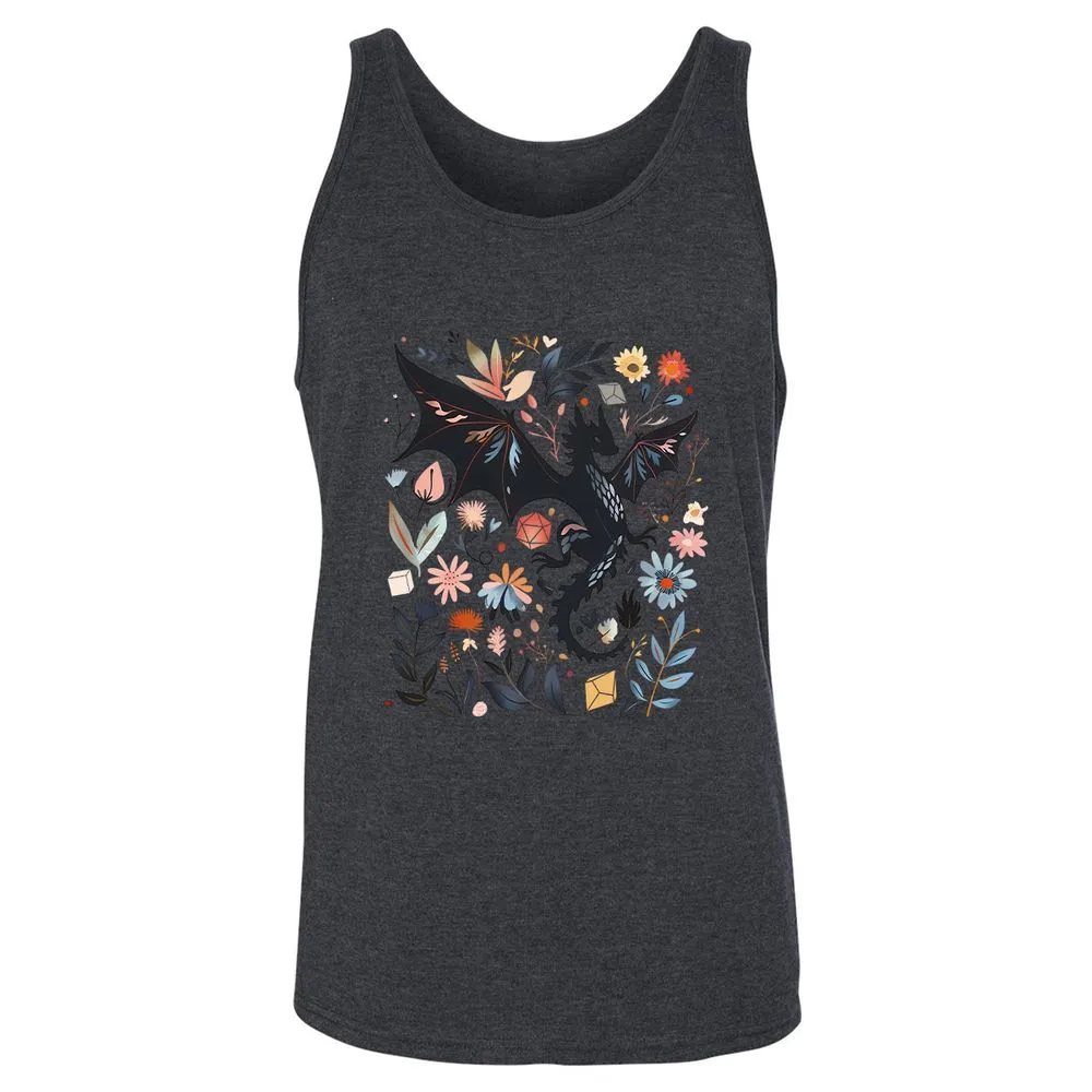Floral DnD Dragon - Dark Grey Heather - 6