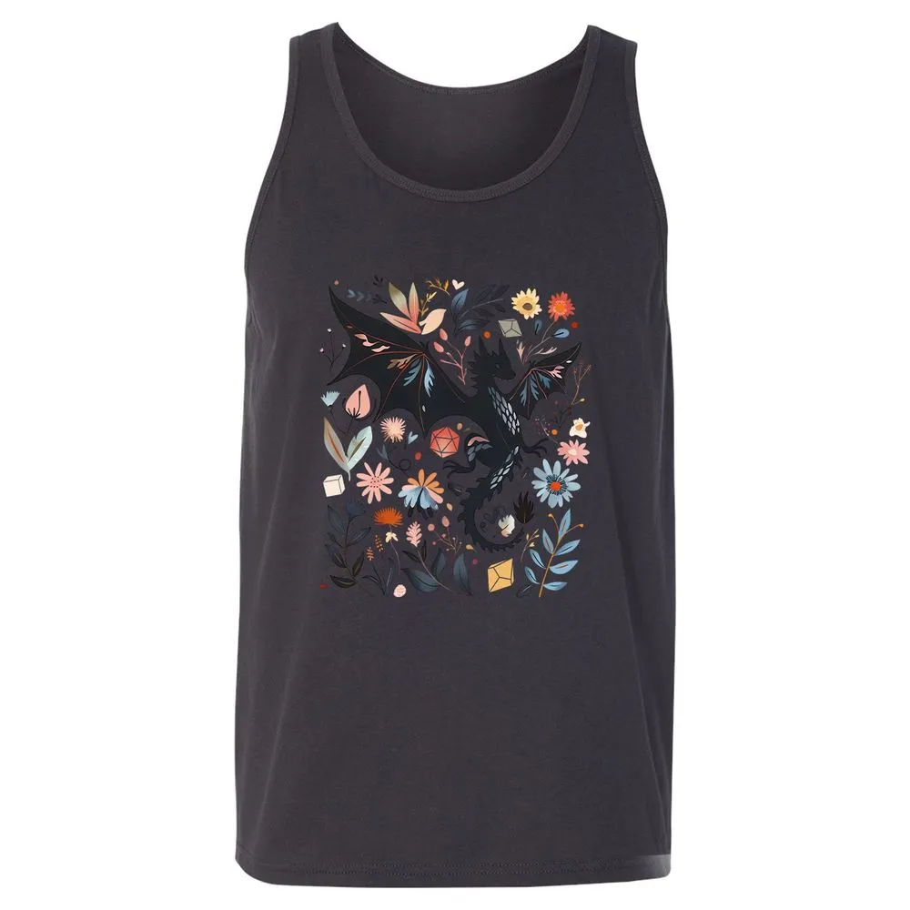 Floral DnD Dragon - Dark Grey - 7