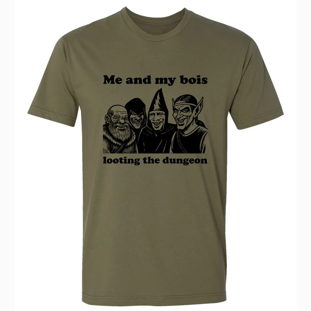 Me and my bois looting the dungeon Premium Unisex T-Shirt - Military Green - 5