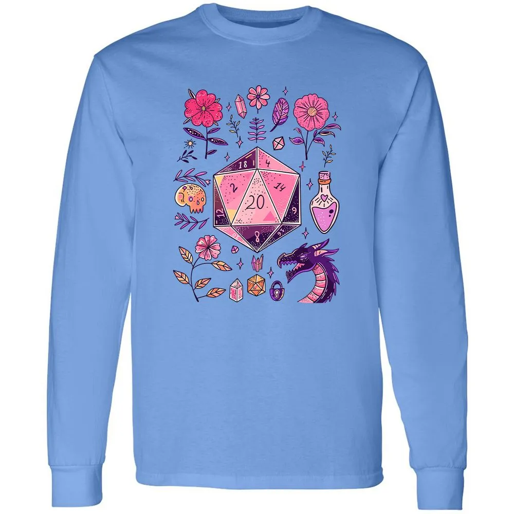 Mystic D20 Floral Dice Art - Carolina Blue - 2
