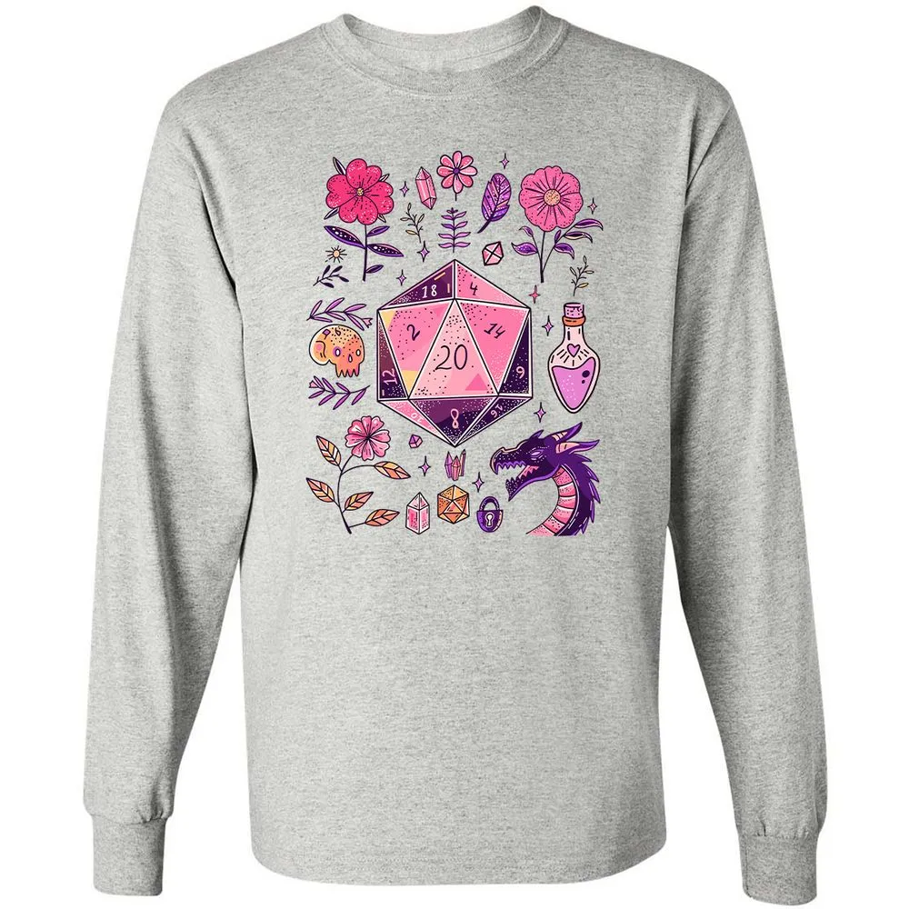 Mystic D20 Floral Dice Art - Ash - 5