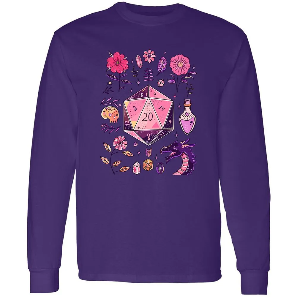Mystic D20 Floral Dice Art - Purple - 13