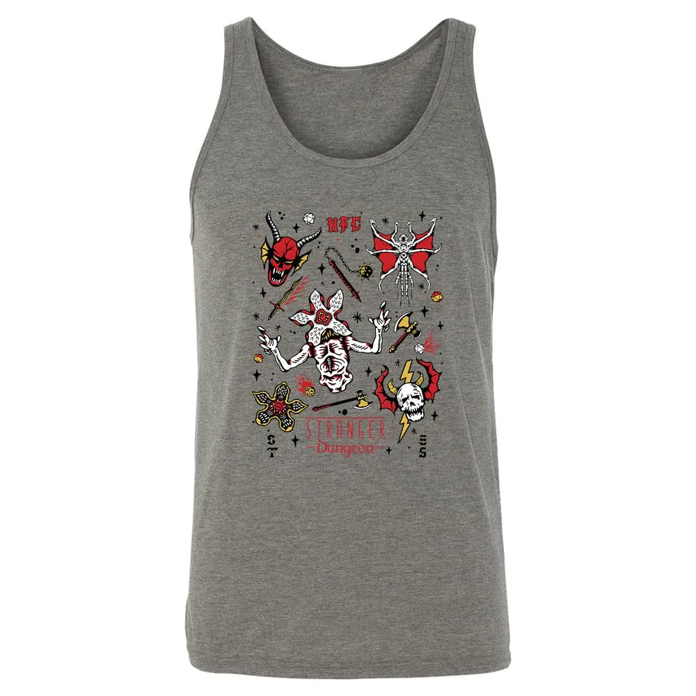 STRANGER DUNGEON Unisex Jersey Tank - Grey Triblend - 2