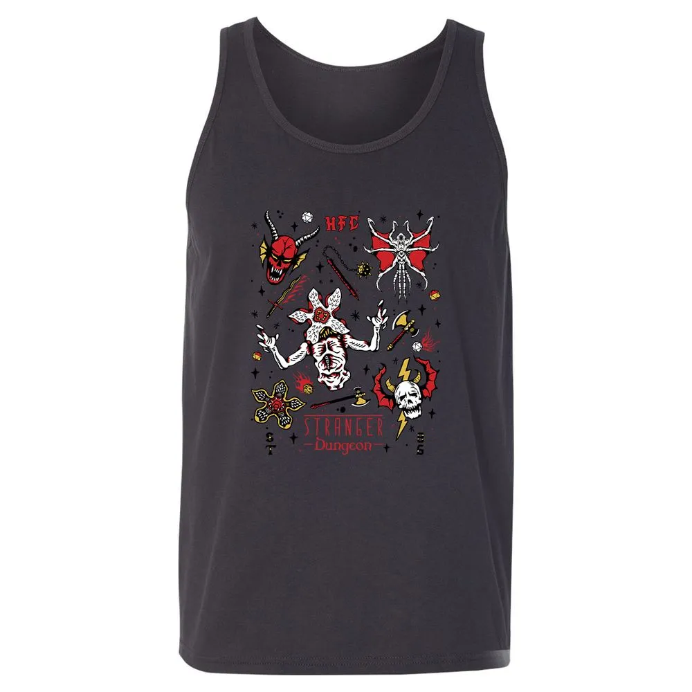 STRANGER DUNGEON Unisex Jersey Tank - Dark Grey - 7