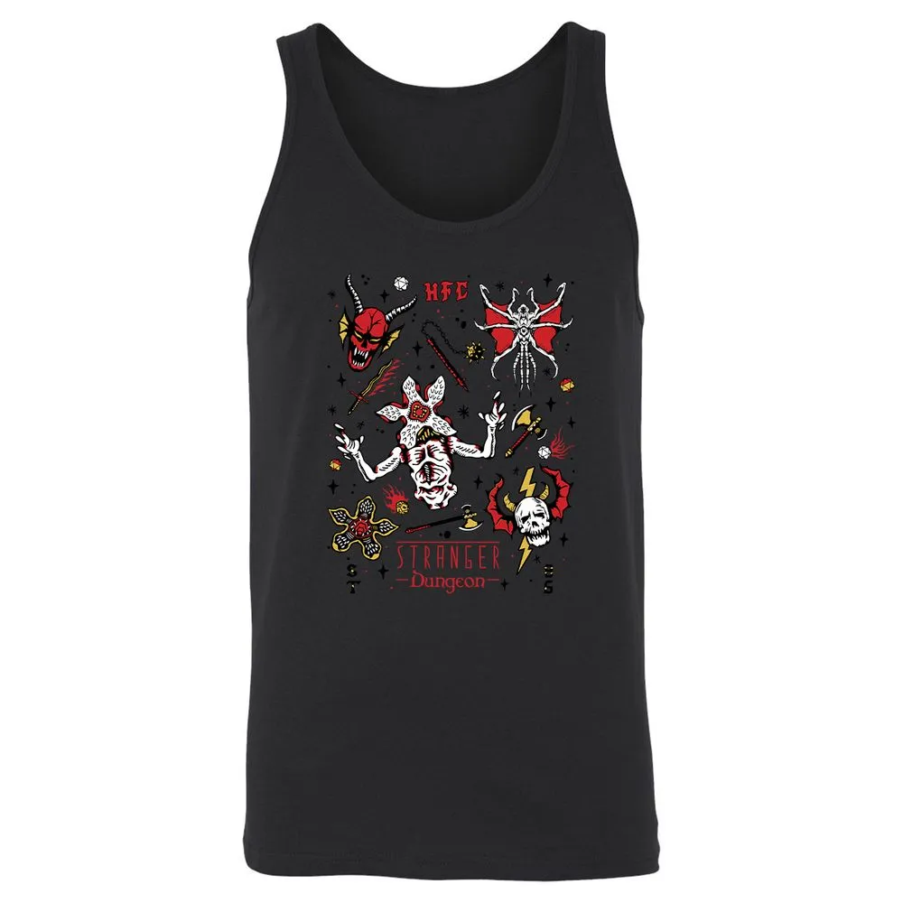 STRANGER DUNGEON Unisex Jersey Tank - Black - 14