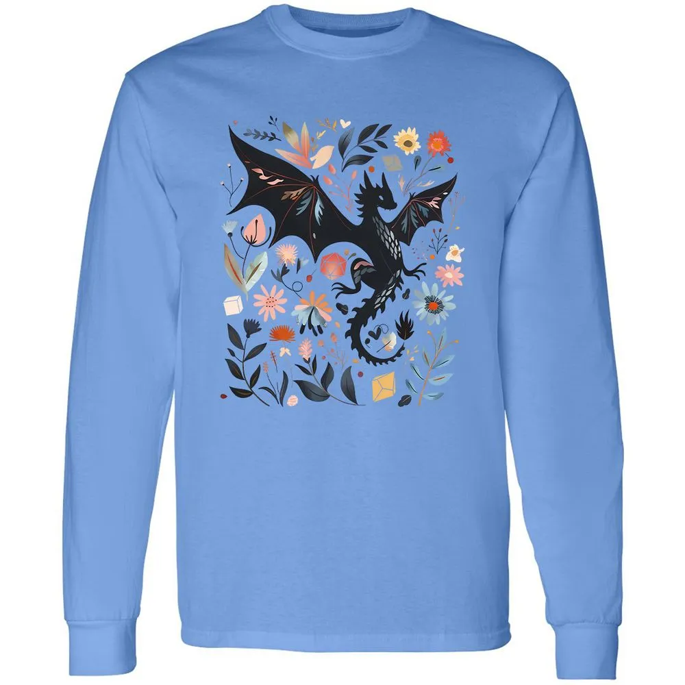 Floral DnD Dragon - Carolina Blue - 2