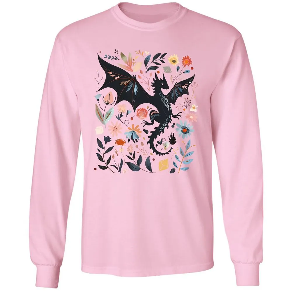 Floral DnD Dragon - Light Pink - 3