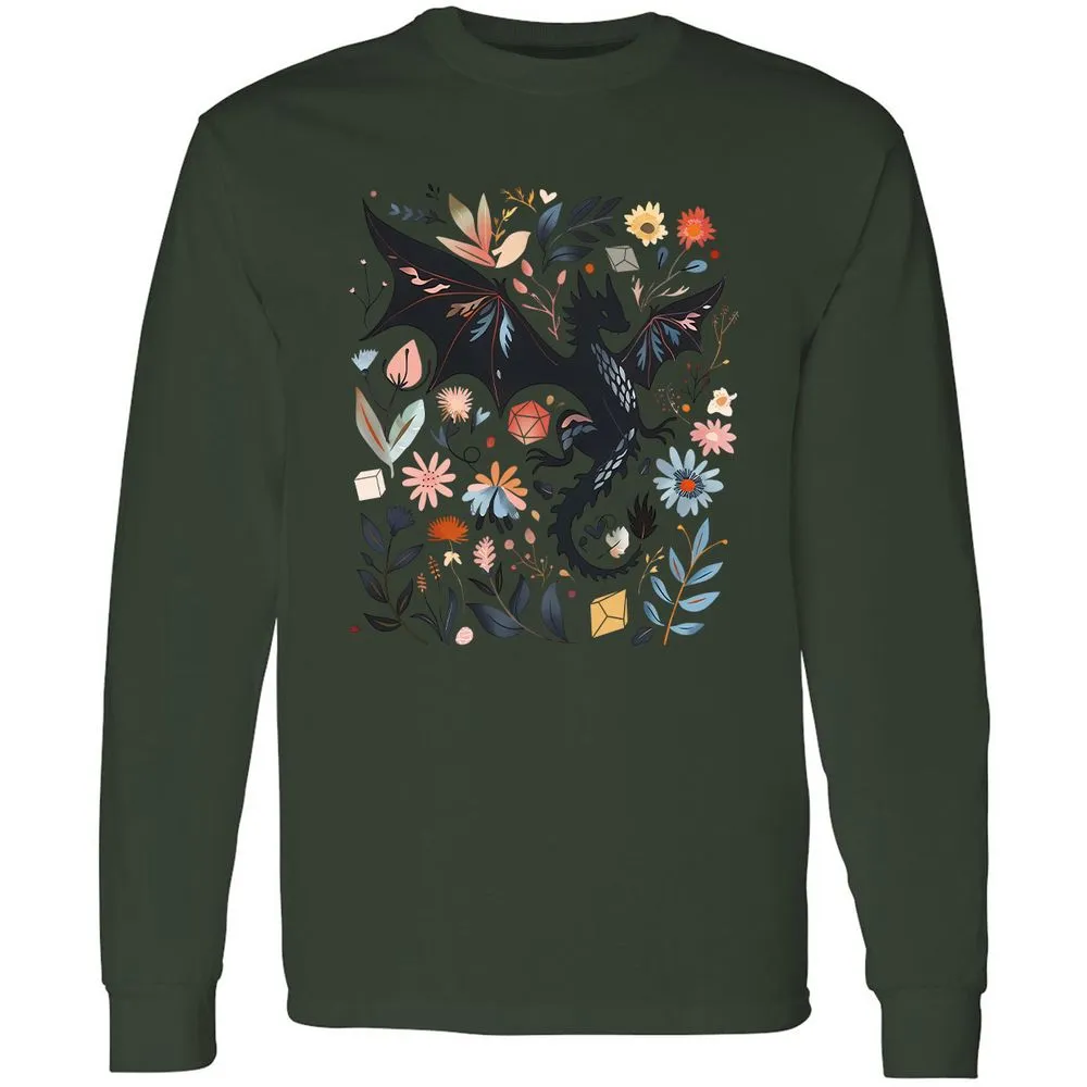Floral DnD Dragon - Forest Green - 8