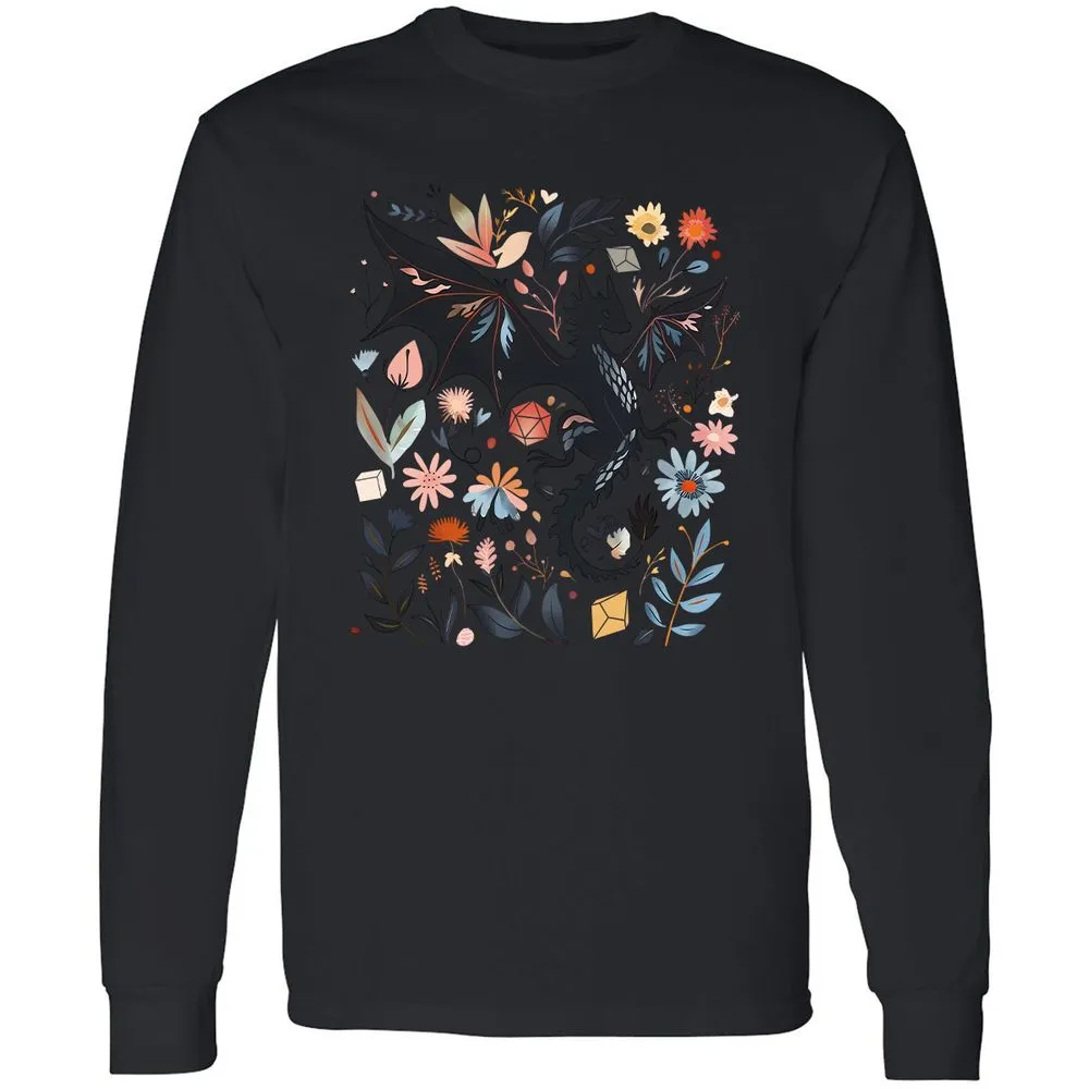 Floral DnD Dragon - Black - 16