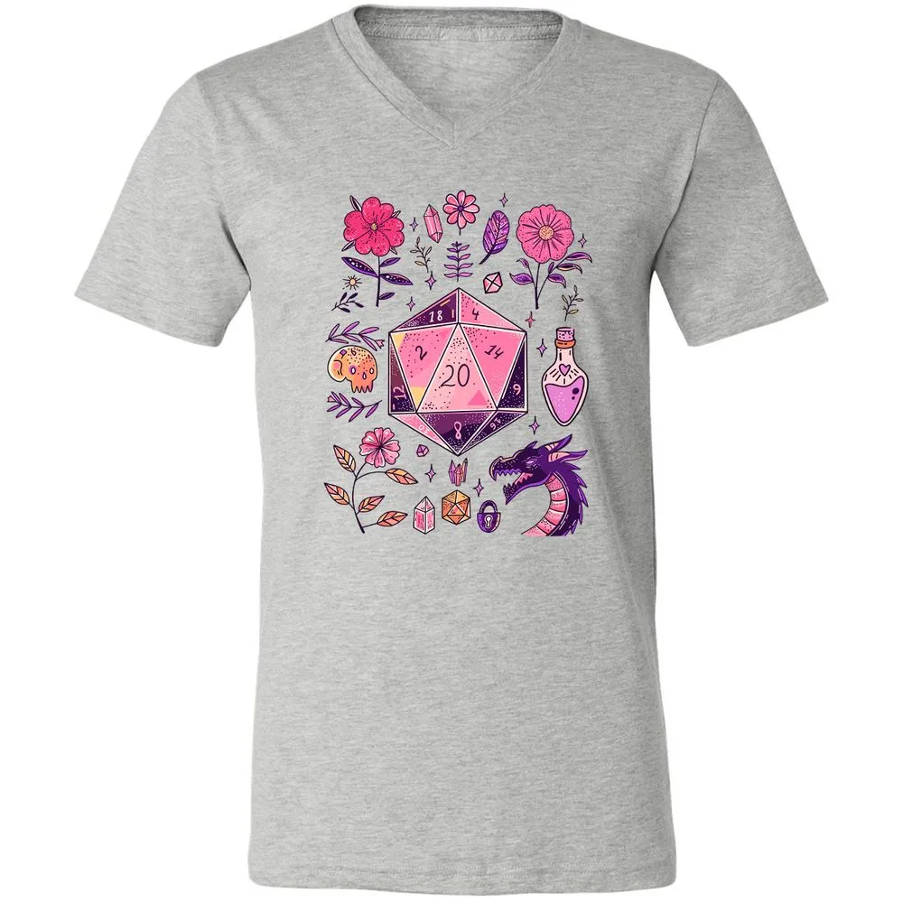 Mystic D20 Floral Dice Art - Athletic Heather - 7