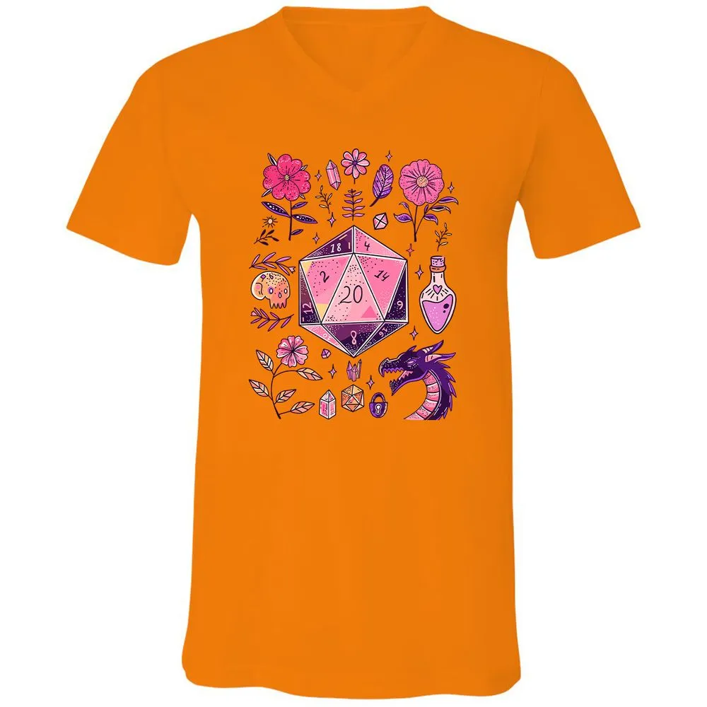 Mystic D20 Floral Dice Art - Orange - 11
