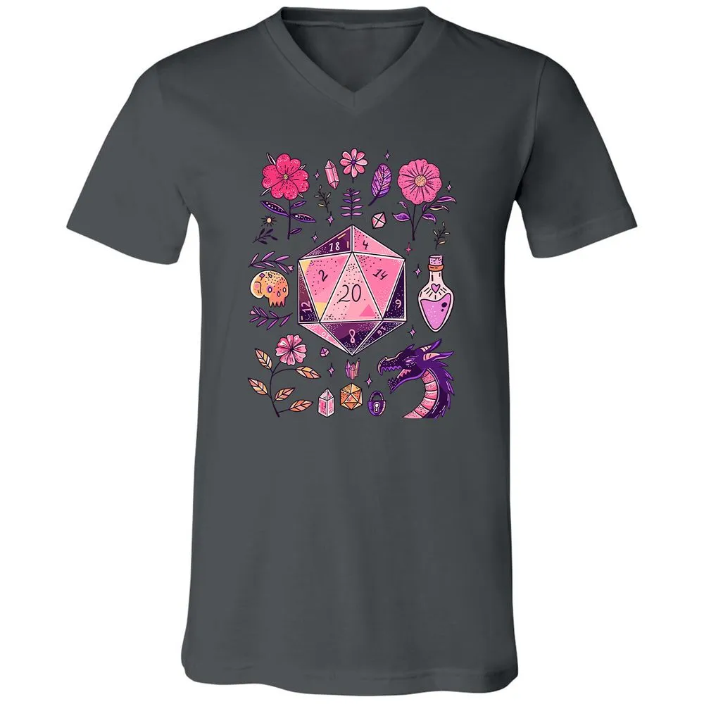 Mystic D20 Floral Dice Art - Asphalt - 12