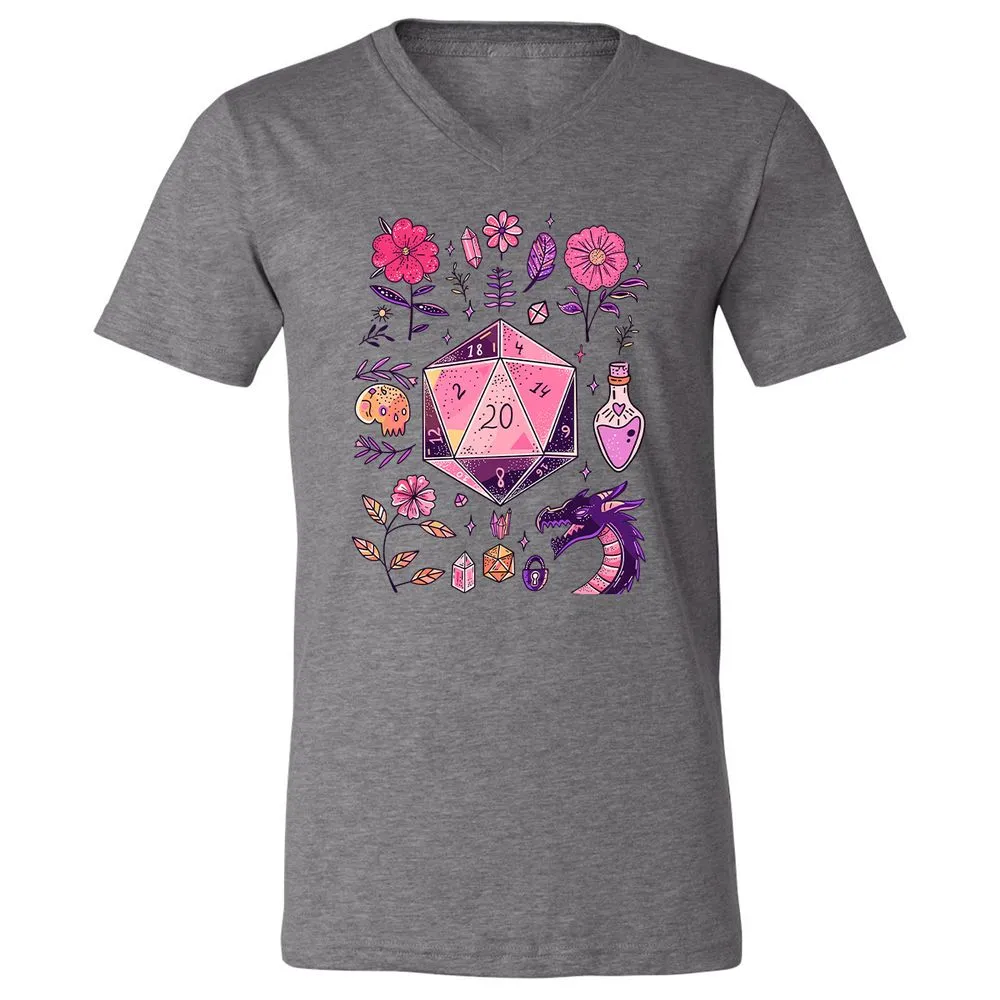 Mystic D20 Floral Dice Art - Deep Heather - 13