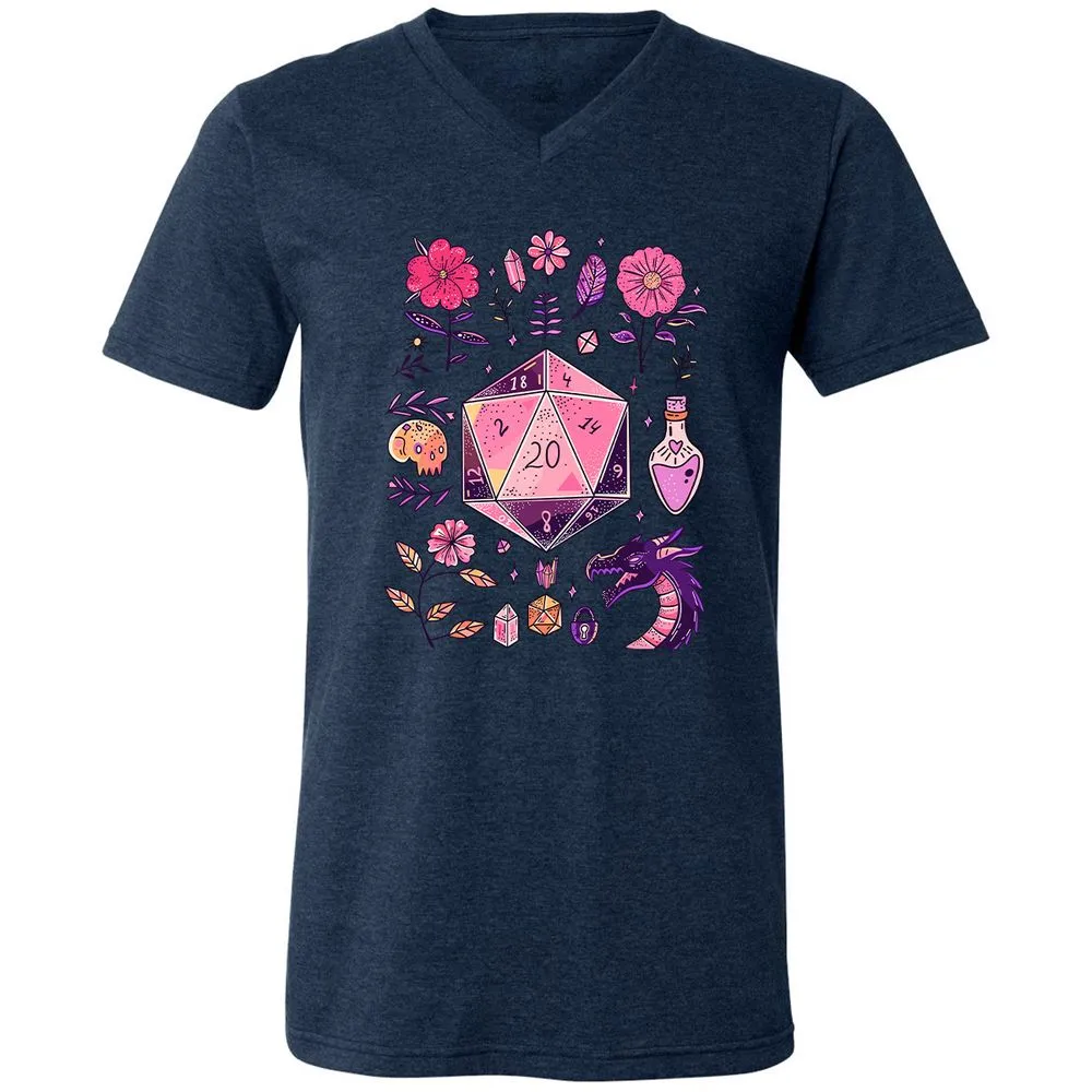 Mystic D20 Floral Dice Art - Heather Navy - 15