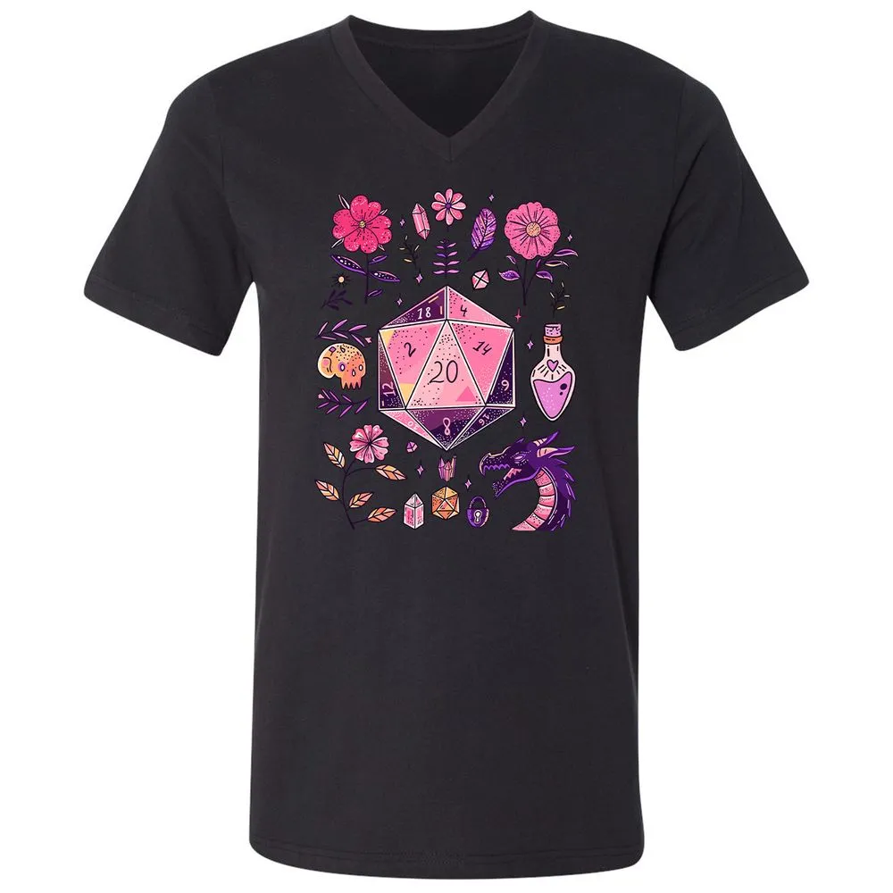 Mystic D20 Floral Dice Art - Black - 16