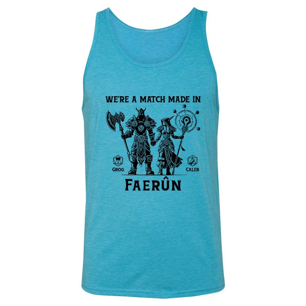 Custom DnD Class Couple Unisex Jersey Tank - Aqua Triblend - 3