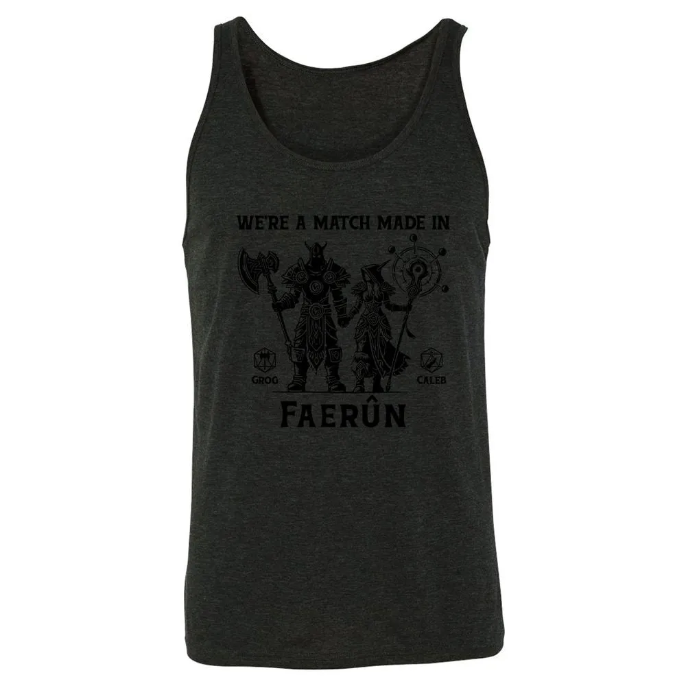 Custom DnD Class Couple Unisex Jersey Tank - Charcoal Black Triblend - 5