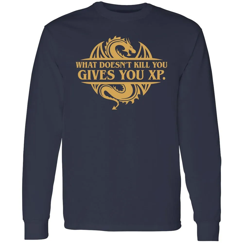 What Doesn't Kill You Gives You XP Long Sleeve T-Shirt - Navy - 2