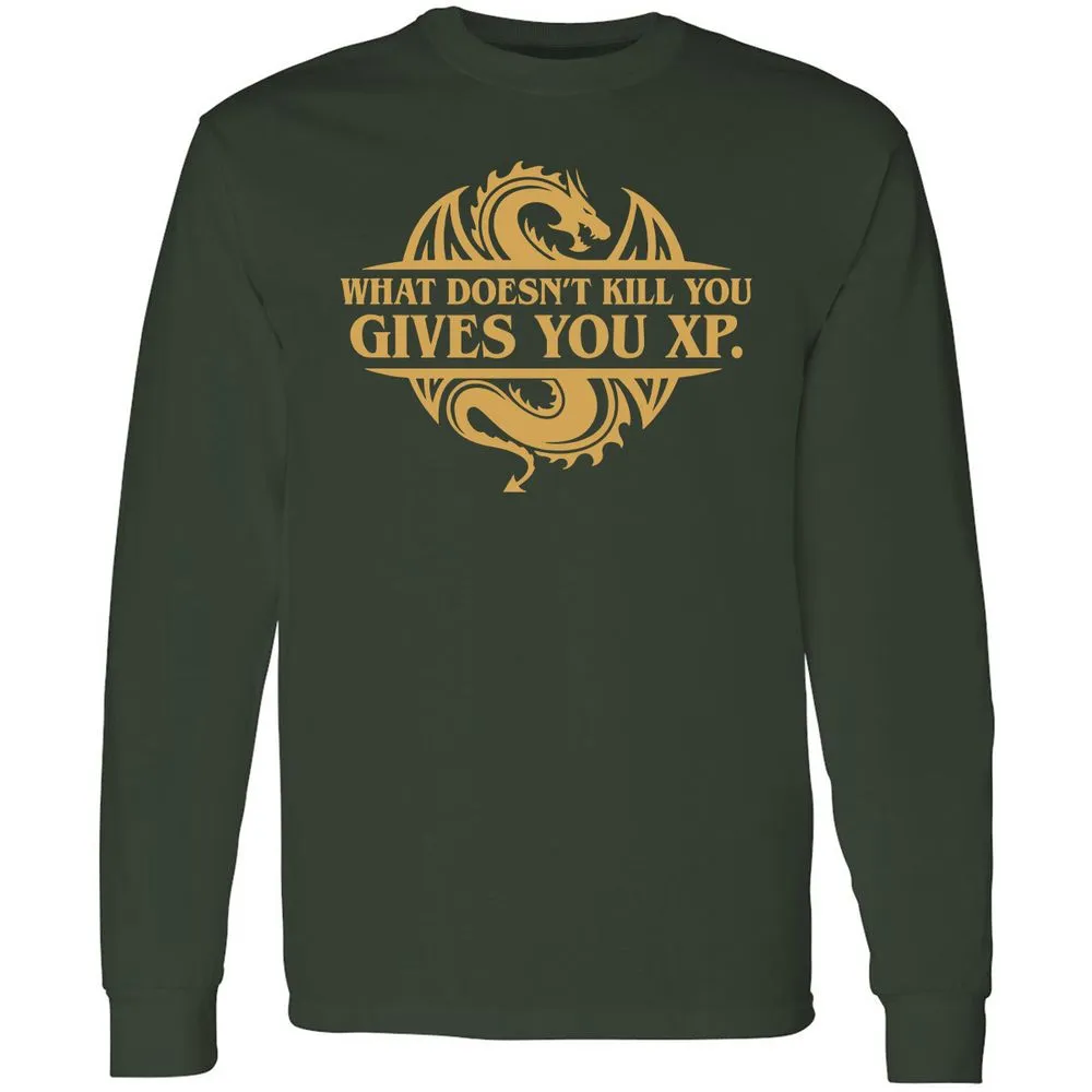 What Doesn't Kill You Gives You XP Long Sleeve T-Shirt - Forest Green - 4