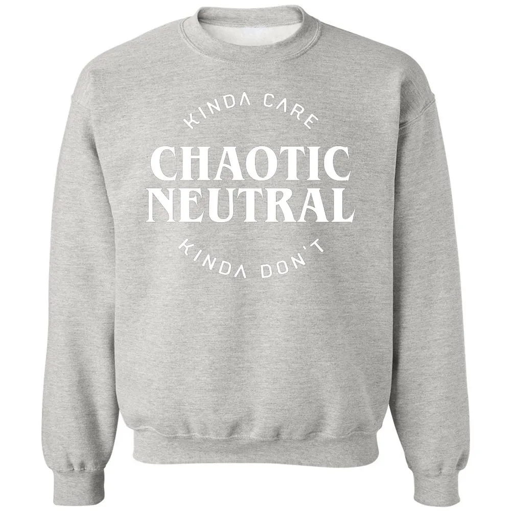 Chaotic Neutral Alignment Kinda Care Kinda Don't Classic Unisex Sweatshirt - Ash - 8