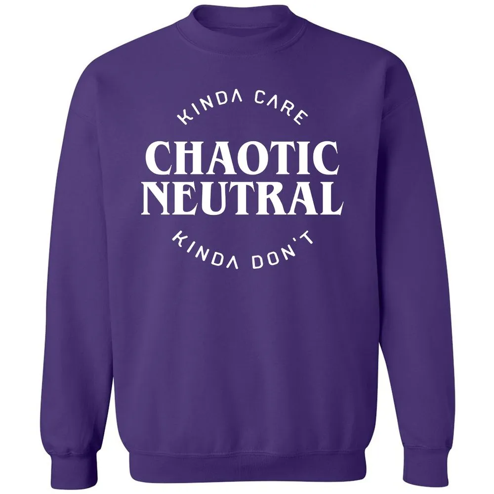 Chaotic Neutral Alignment Kinda Care Kinda Don't Classic Unisex Sweatshirt - Purple - 6