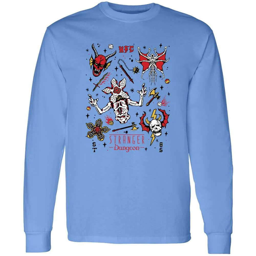 STRANGER DUNGEON Long Sleeve T-Shirt - Carolina Blue - 2