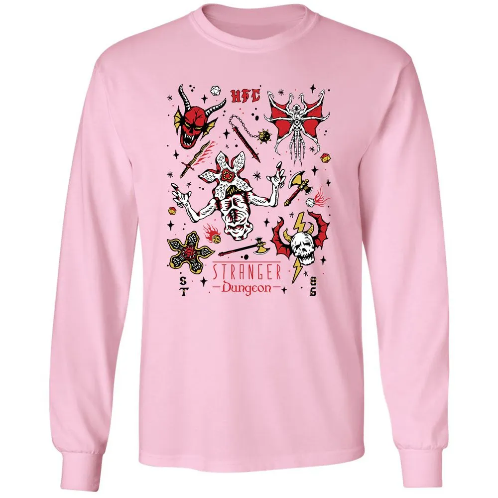 STRANGER DUNGEON Long Sleeve T-Shirt - Light Pink - 3