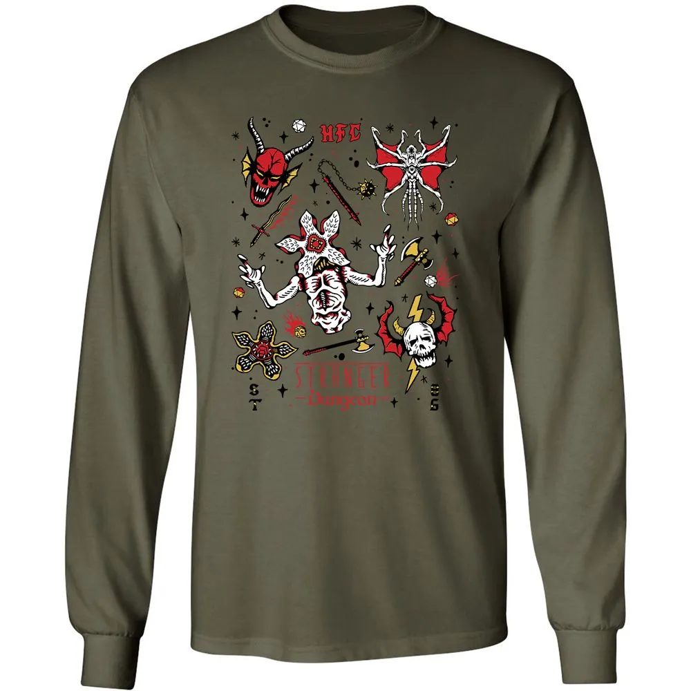 STRANGER DUNGEON Long Sleeve T-Shirt - Military Green - 7