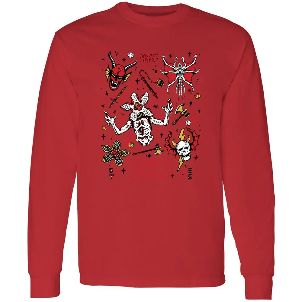 STRANGER DUNGEON Long Sleeve T-Shirt - Red - 14