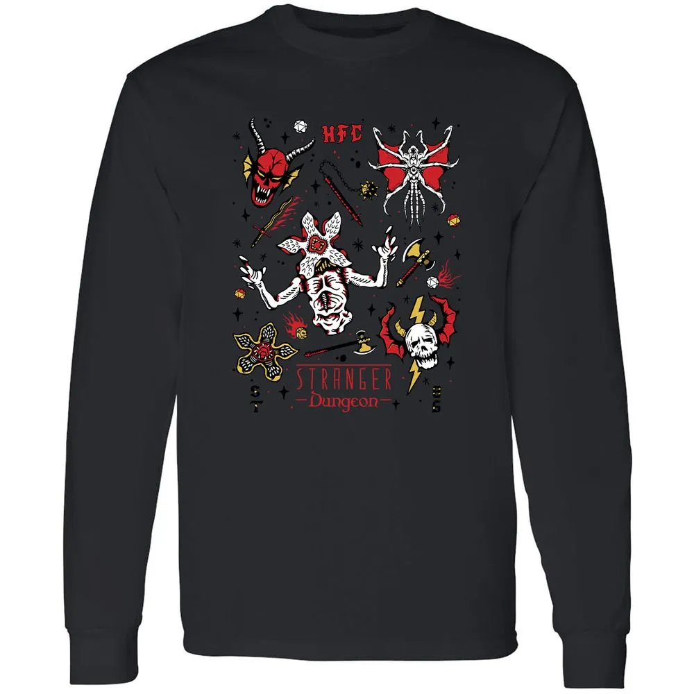 STRANGER DUNGEON Long Sleeve T-Shirt - Black - 16