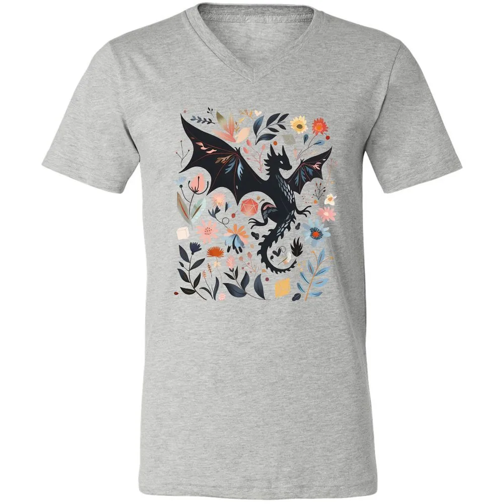 Floral DnD Dragon - Athletic Heather - 7
