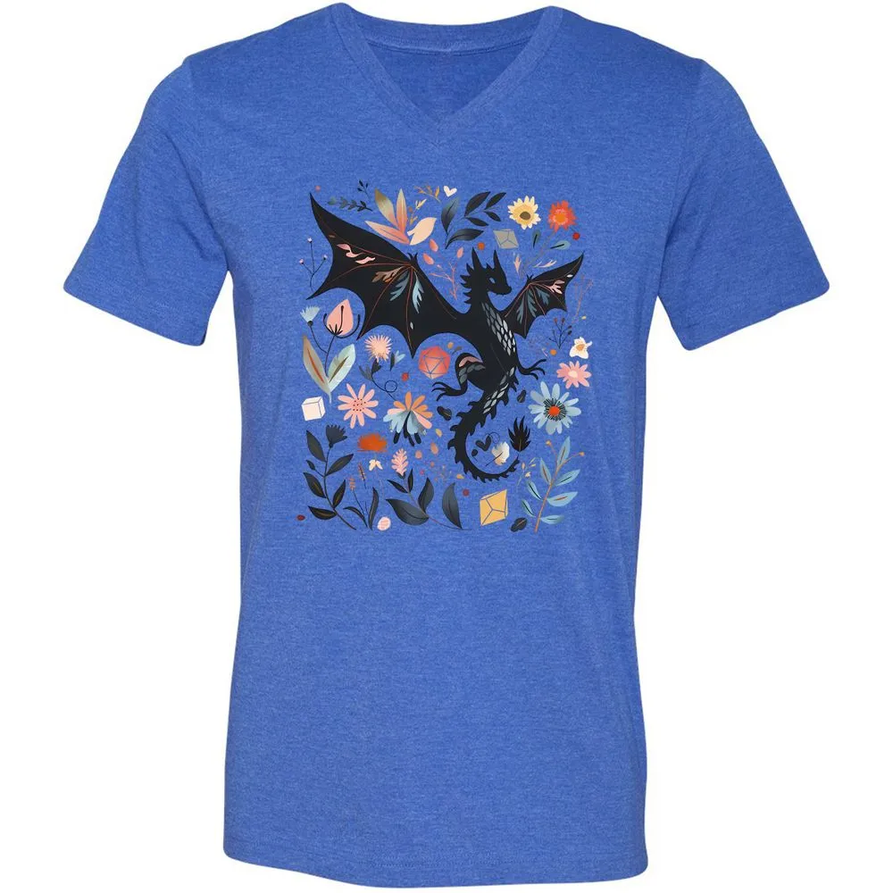 Floral DnD Dragon - Heather True Royal - 14