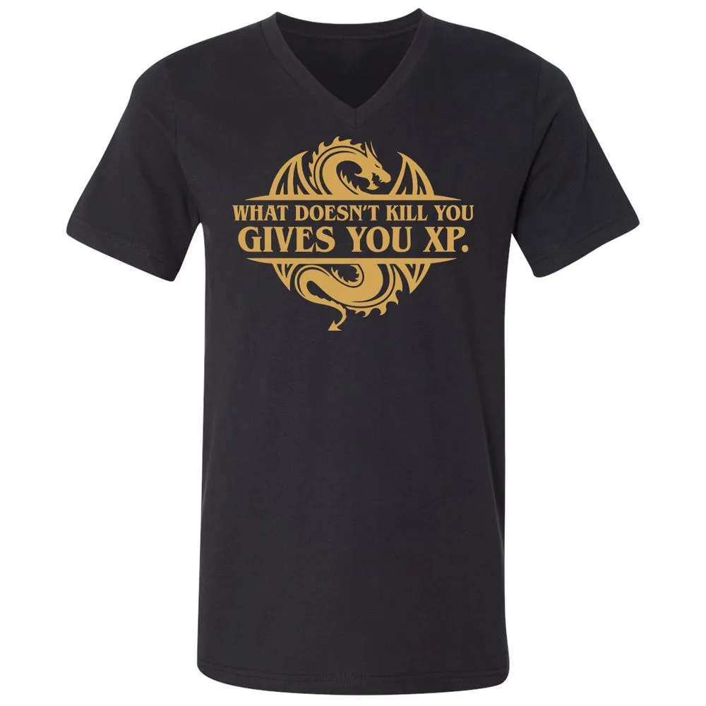 What Doesn't Kill You Gives You XP Unisex V-Neck T-Shirt - Black - 1