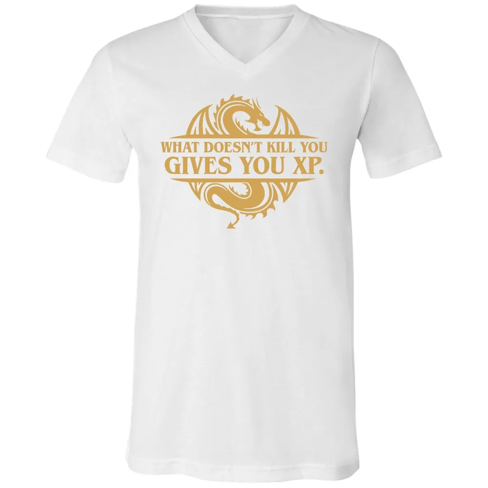 What Doesn't Kill You Gives You XP Unisex V-Neck T-Shirt - White - 5